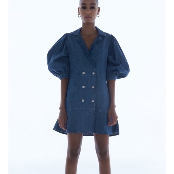 Zara double breasted denim dress - Picture 6 of 7
